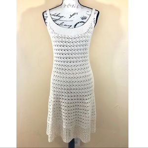 Tabitha cream crochet knit sleeveless dress s